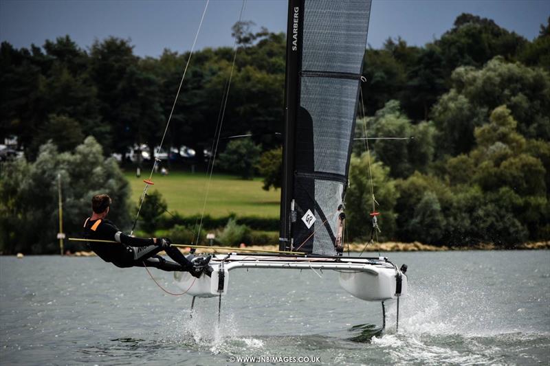 Paul Larsen flying nicely at the A Class Catamaran UK National Championships at Rutland - photo © Jodie Bawden / www.jnbimages.co.uk