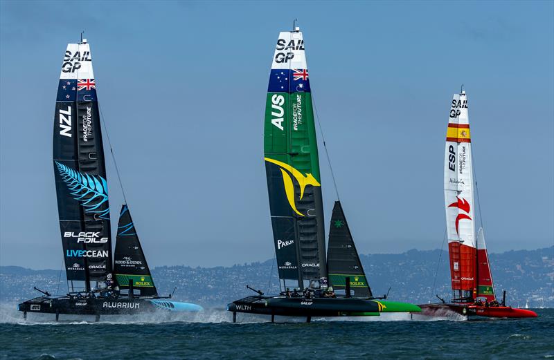 The three top teams contest the Grand Final - Race Day 2 - SailGP Season 4 Grand Final in San Francisco, USA - July 14, 2024 - photo © Samo Vidic / SailGP