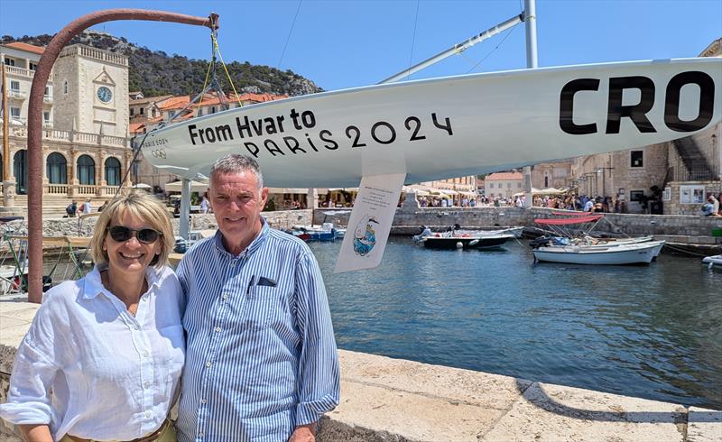 From Hvar to Paris 2024 (l-r) Iva Belaj Šantic, Hvar Town Tourist Board, and Rikardo Novak, Mayor of Hvar - photo © Mark Jardine