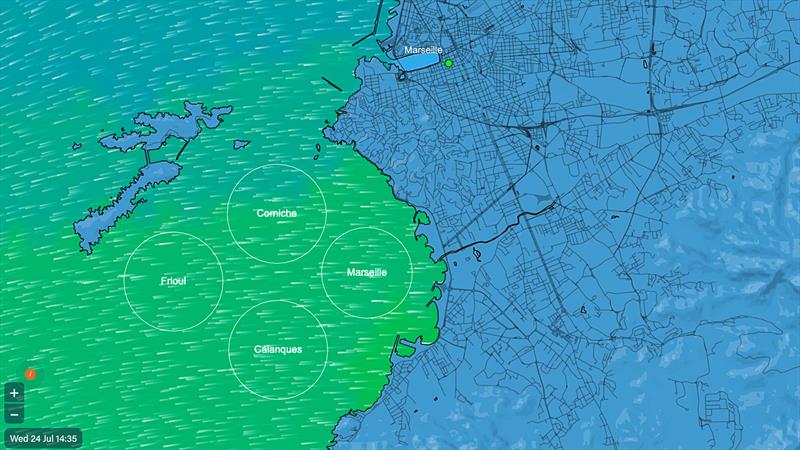 Course locations - Marseille - Paris 2024 - Sailing Olympics - photo © Predictwind