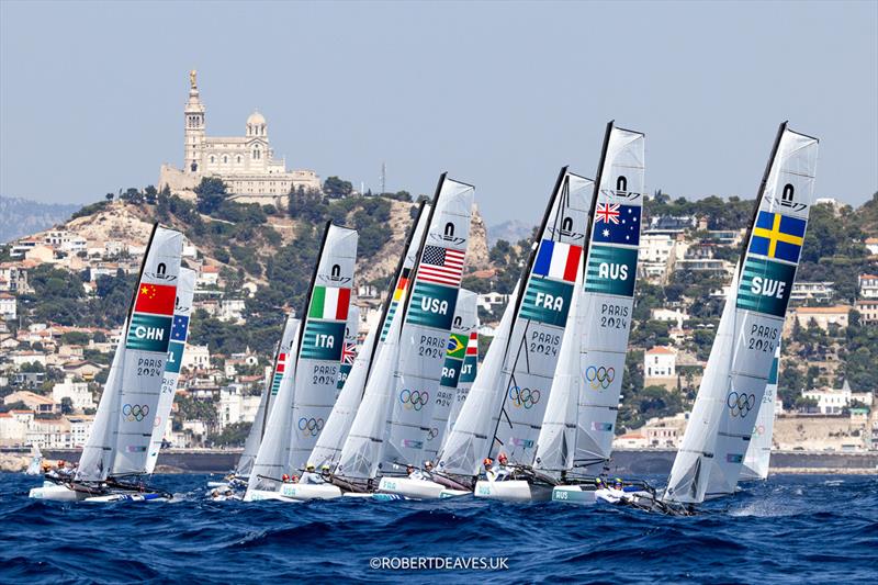 Start Race 2  in the Mixed Multihull on August 3 in Marseille at the Paris 2024 Olympic Regatta - photo © Robert Deaves / www.robertdeaves.uk