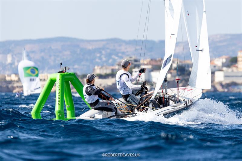 Lara Vadlau & Lukas Maehr (AUT) in the Mixed Dinghy on August 3 in Marseille at the Paris 2024 Olympic Regatta - photo © Robert Deaves / www.robertdeaves.uk