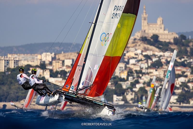 Lucas Claeyssens/Eline Verstraelen (BEL) Mixed Multihull - Nacra 17 - Paris2024 - Marseille - August 4, 2024 - photo © Robert Deaves