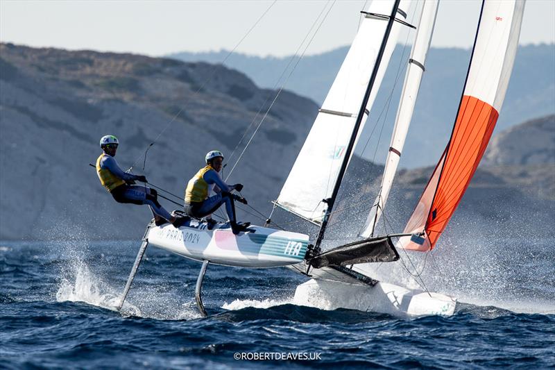 Ruggero Tita and Catarina Banti (ITA)  - Nacra 17 - Mixed Multihull - Paris2024 - Marseille - August 4, 2024 - photo © Robert Deaves