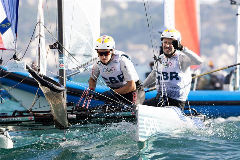 John Gimson & Anna Burnet (GBR) in the Mixed Multihull on August 4 in Marseille at the Paris 2024 Olympic Regatta - photo © World Sailing / Lloyd Images