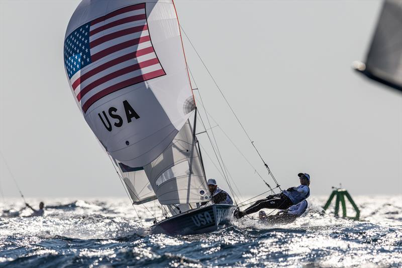 Stuart McNay and Lara Dallman-Weiss (USA) in the Mixed Dinghy at Paris2024 on August 3, 2024 in Marseille, France - photo © World Sailing / Sander van der Borch