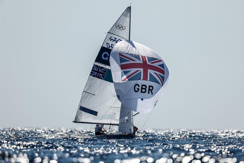 Vita Heathcote and Chris Grube (GBR) in the Mixed Dinghy at Paris2024 on August 5, 2024 in Marseille, France - photo © World Sailing / Lloyd Images