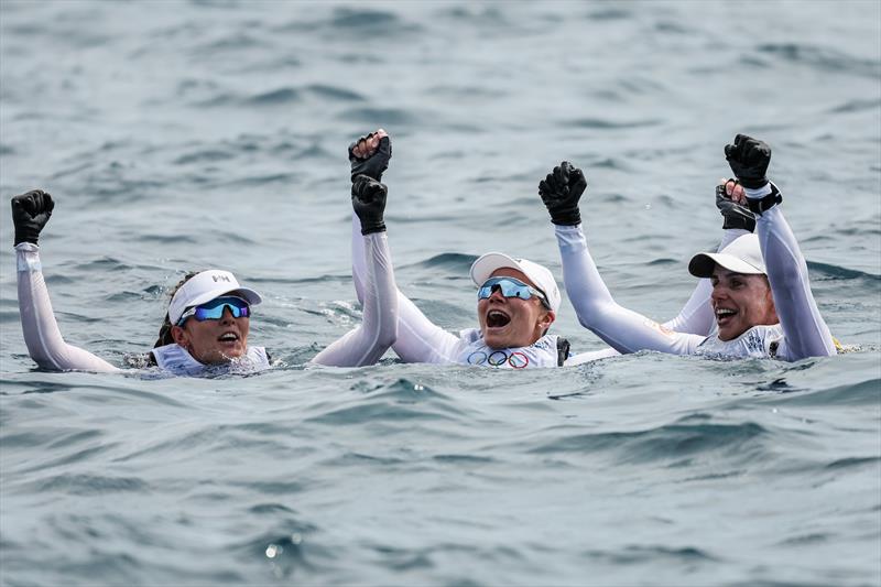 Top three in the Women's Dinghy in Marseille at the Paris 2024 Olympic Regatta - photo © World Sailing / Sander van der Borch