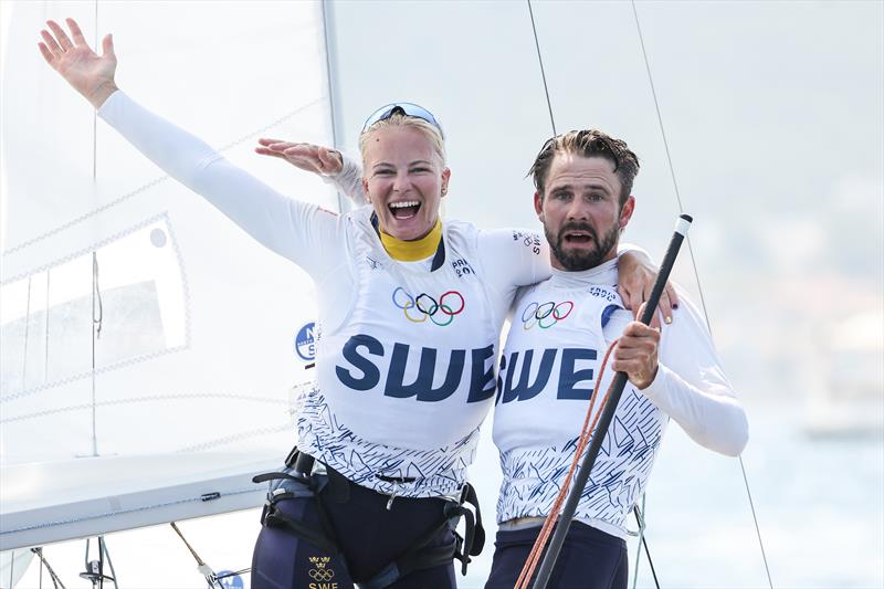 Bronze for Anton Dahlberg and Lovisa Karlsson (SWE) in the Mixed Dinghy at Paris2024 on August 8, 2024 in Marseille, France - photo © World Sailing / Sander van der Borch