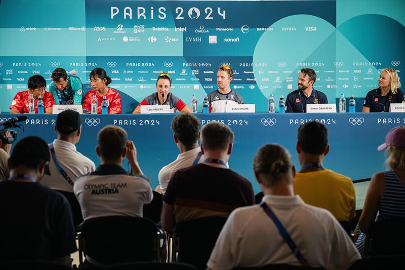 Mixed 470 medalllists Press Conference at Paris 2024 - photo © World Sailing / Jean-Louis Carli