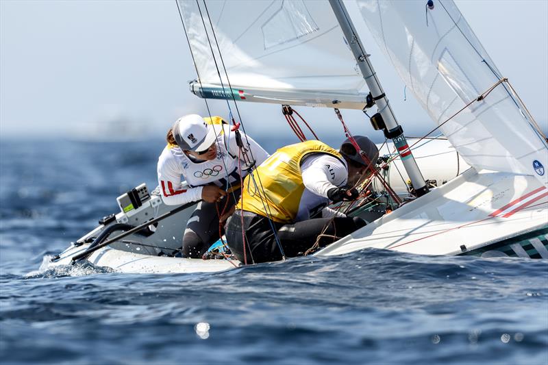 Lara Vadlau and Lukas Maehr (AUT) in the Mixed Dinghy at Paris2024 on August 6, 2024 in Marseille, France - photo © World Sailing / Lloyd Images