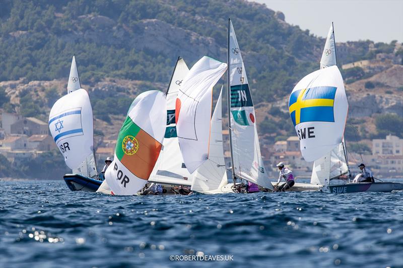 470 fleet - Paris 2024 Olympic Sailing Competition - photo © Robert Deaves