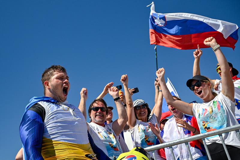 Silver for Toni Vodisek (SLO) - Men's Kite Final at Paris 2024 - photo © World Sailing / Jean-Louis Carli