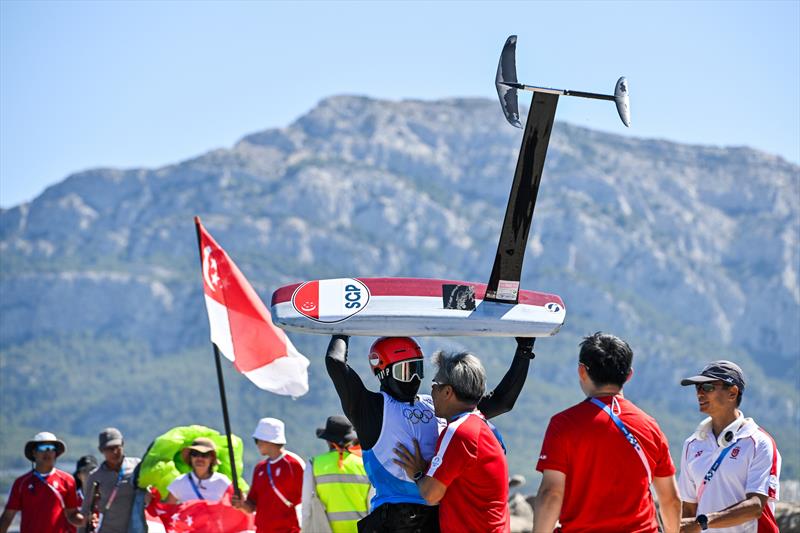 Bronze for Maximilian Maeder (SGP) - Men's Kite Final at Paris 2024 - photo © World Sailing / Jean-Louis Carli