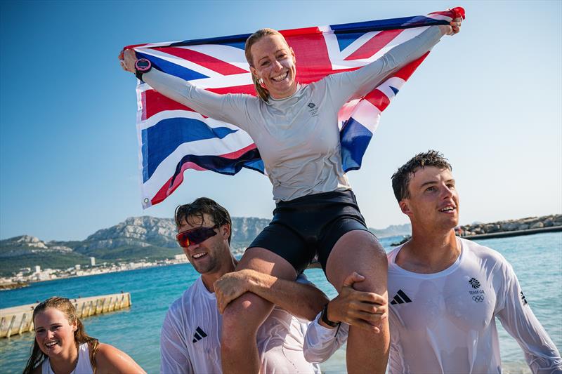 Ellie Aldridge (GBR) wins Women's Kite gold at the Paris 2024 Olympics - photo © World Sailing / Jean-Louis Carli