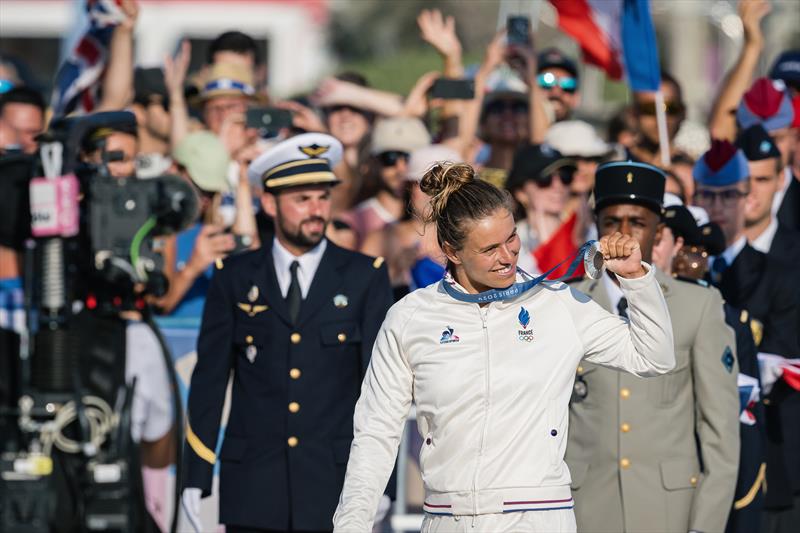 Lauriane Norlot (FRA) - Silver medalist - Women's Kite - Paris 2024 Olympics - photo © World Sailing / Jean-Louis Carli