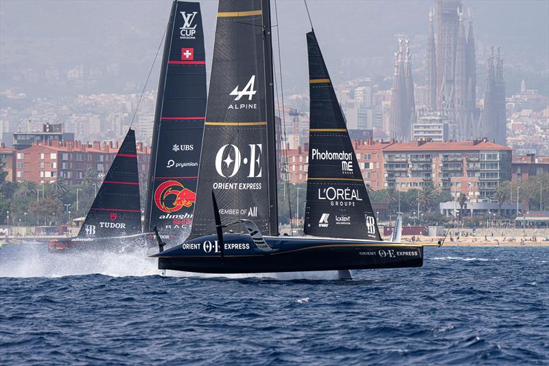 Orient Express-  AC75  - Louis Vuitton Preliminary Event - Day 1 - Barcelona - August 22, 2024 - photo © Ian Roman / America's Cup