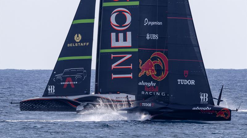 Alinghi Red Bull Racing vs. INEOS Britannia on Louis Vuitton Cup Semi-Finals Day 3 - 16th September 2024 - photo © David Maynard / www.alleycatphotographer.com