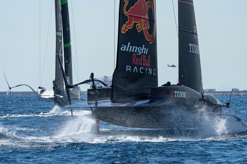 INEOS Britannia (GBR) and Alinghi Red Bull Racing (SUI) - Day 3 - Semi-Finals - Louis Vuitton Cup - Day 12 - September 16, 2024 - Barcelona - photo © Ian Roman / America's Cup