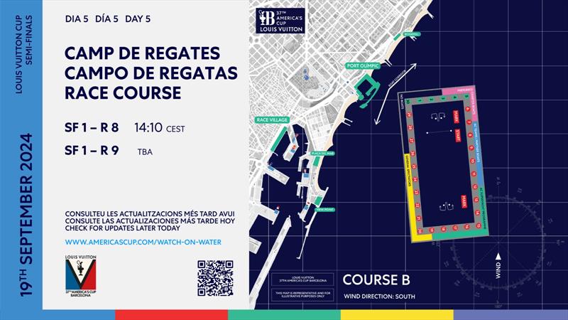 Course Location - Day 14 - Louis Vuitton Cup Semi-Finals - September 19, 2024 - Barcelona - photo © America's Cup Media