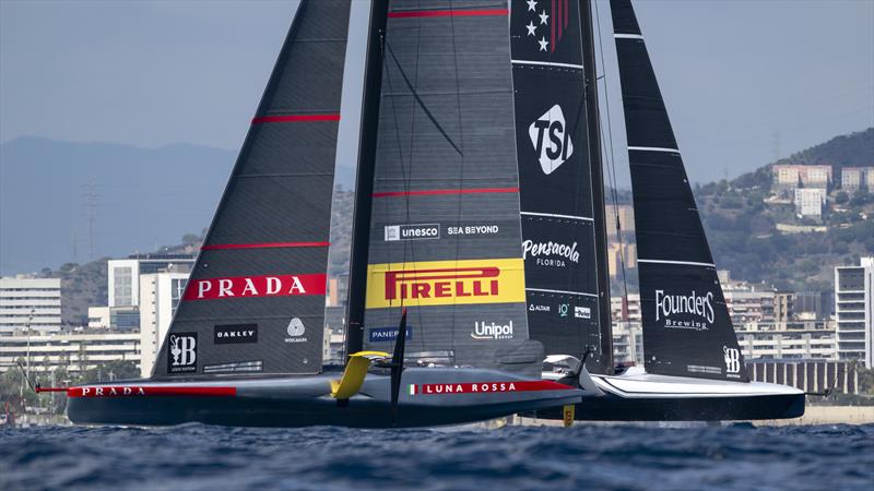 Luna Rossa Prada Pirelli vs. New York Yacht Club American Magic on Louis Vuitton Cup Semi-Finals Day 5 - 19th September 2024 photo copyright David Maynard / www.alleycatphotographer.com taken at  and featuring the AC75 class