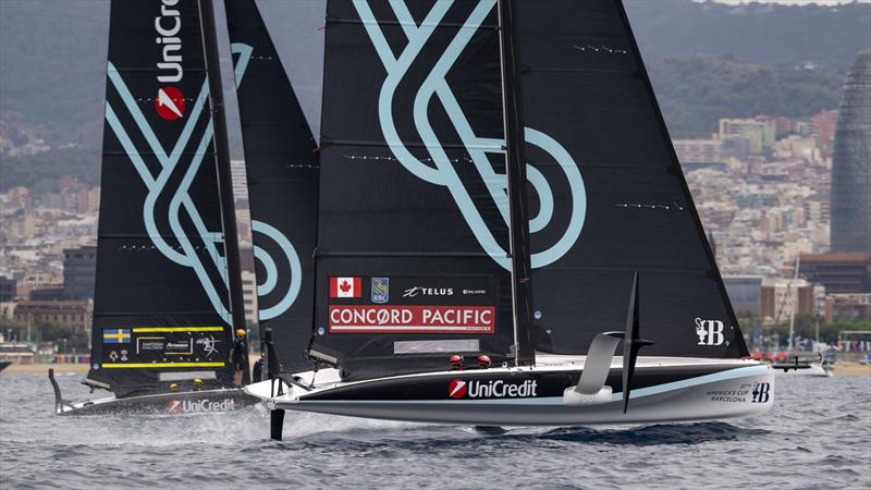 Concord Pacific Racing Youth Team Canada, Swedish Challenge Youth Team Powered by Artemis Technologies on UniCredit Youth America's Cup, Race Day 3 - Group B  - September 20, 2024 - Barcelona - photo © David Maynard / www.alleycatphotographer.com