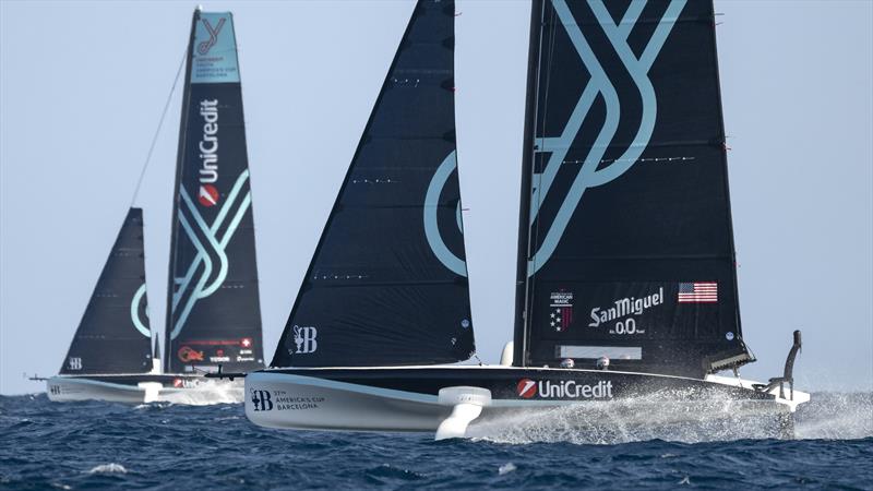 NYYC American Magic Youth Team, Alinghi Red Bull Racing Youth team Switzerland on Day 6 - Group A - UniCredit Youth America's Cup - September 23, 2024 - Barcelona - photo © David Maynard / www.alleycatphotographer.com